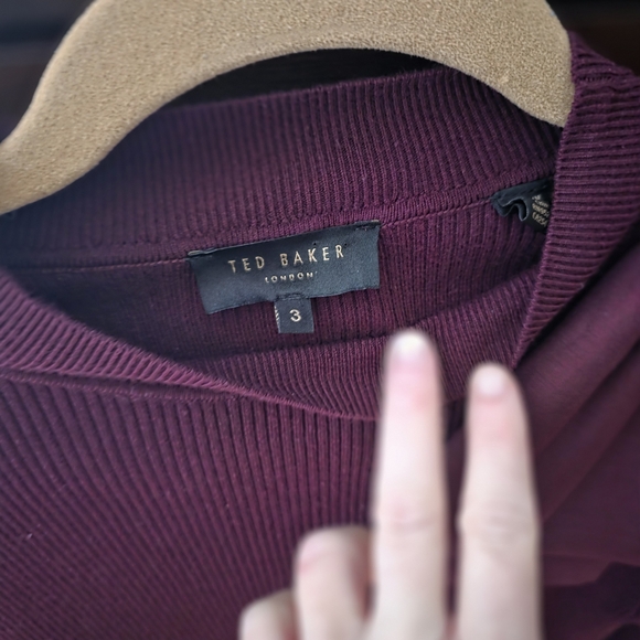 Ted Baker Burgundy Knit Top - Picture 3 of 4